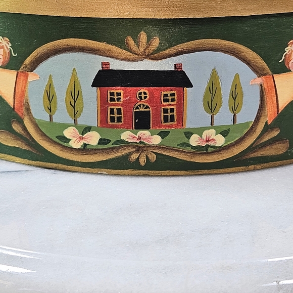 Vintage Primitive Tole Hand Painted Wooden Trinket Box 8x3.5x6.5 in - Picture 5 of 11